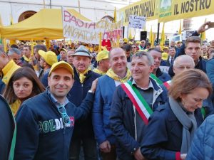 Invasione cinghiali, la rappresentanza bresciana in piazza Montecitorio