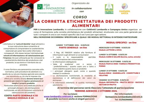 Formazione, corso etichettatura