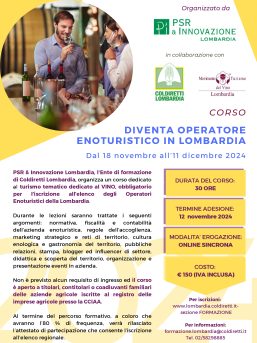 Formazione, corso enoturismo