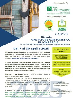 Corso operatore agrituristico